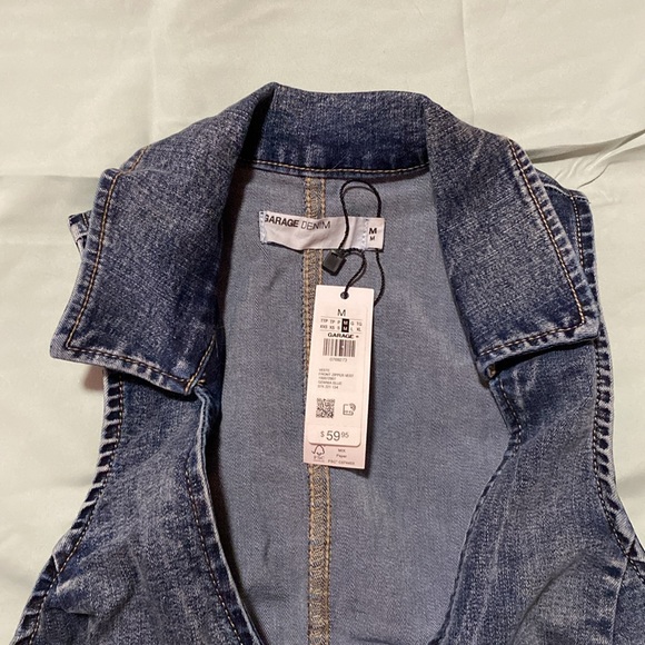 Garage Denim Blue Zipper Vest Size Medium - Picture 4 of 7